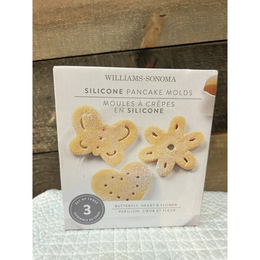 NIB Williams Sonoma Silicone Pancake Molds, 2 Box Lot 6 Molds